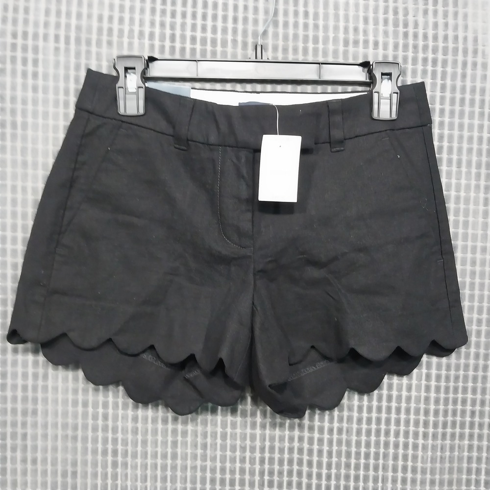 J.Crew Womens Shorts Scalloped Hem‎ 4 Inch Inseam Size 00 Black